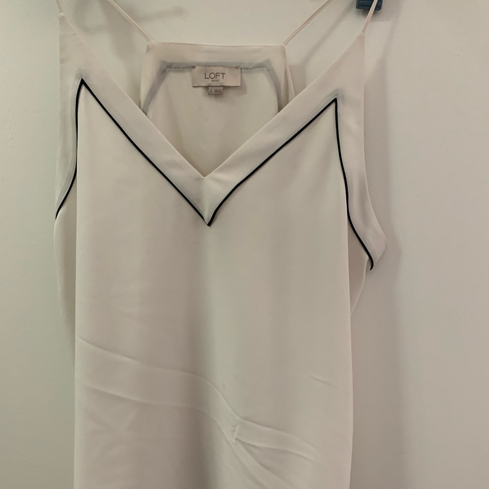 Loft white and black tank top